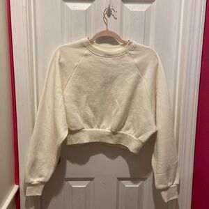 NWT Forever 21 Cream Fleece Crew Pullover Sweatshirt